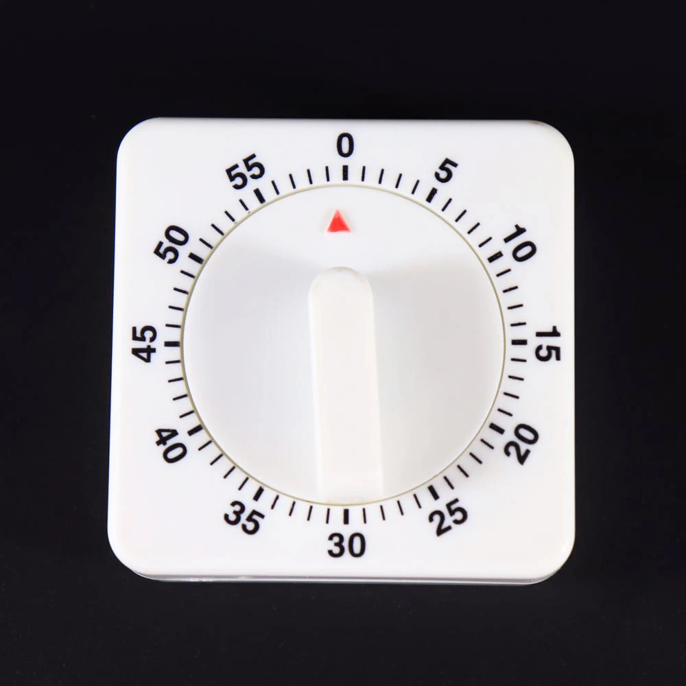 Кухонный таймер на 60 минут будильник с обратным отсчетом белый квадратный