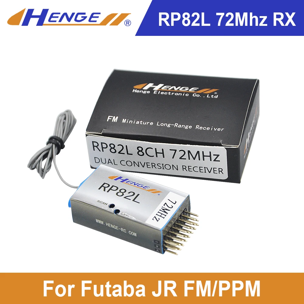 Синтезированный приемник 72 МГц 8CH RP82L с двумя разъемами для FM/PPM радиопередатчика