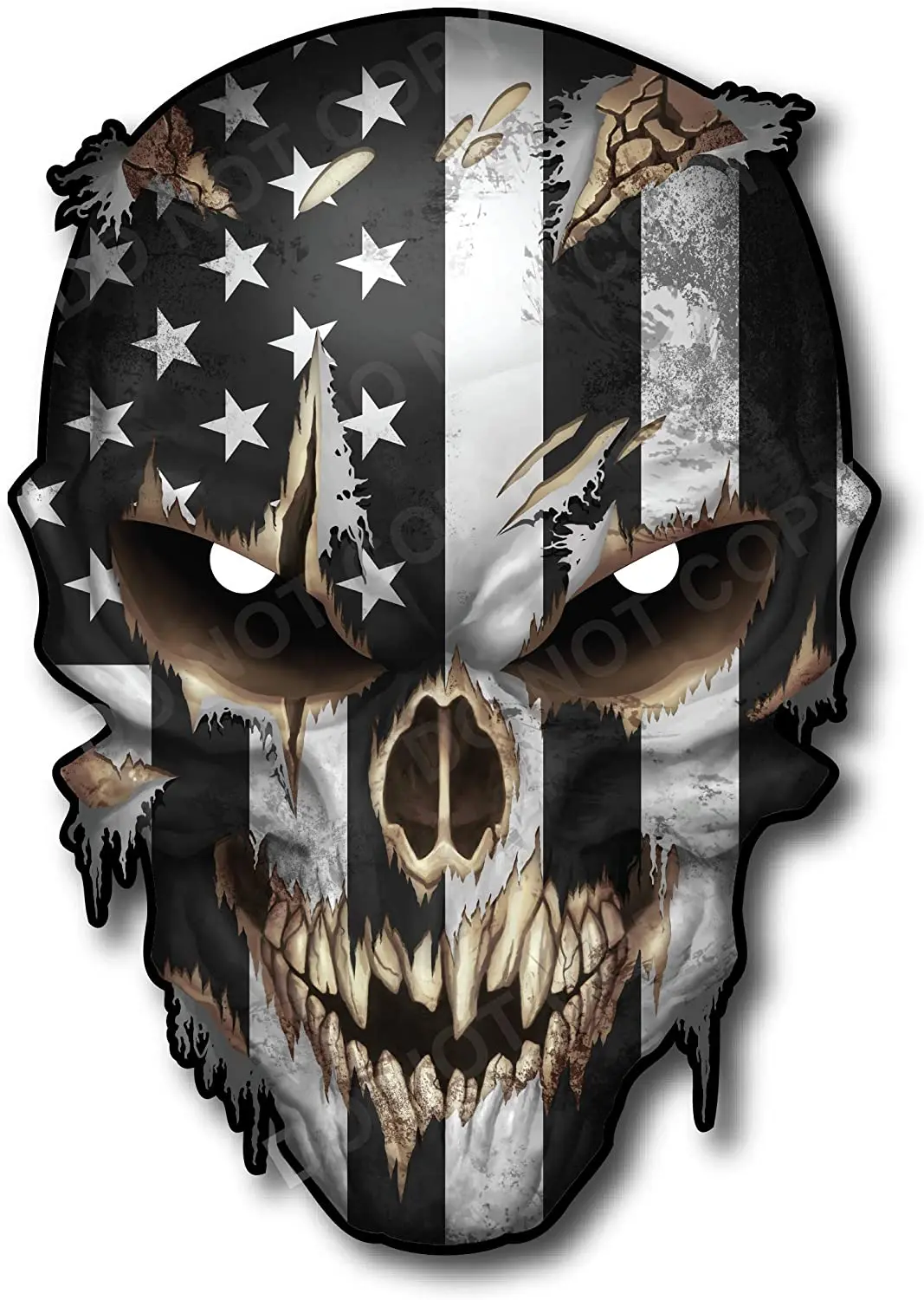 

Skull with Reflective Eyes American Flag Vinyl Decal Stickers Car Truck Sniper Marines Army Navy Military Graphic Accessories