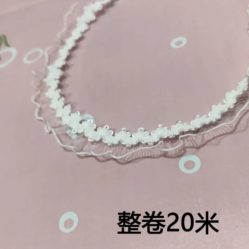 1 м плиссированная гипюровая кружевная лента отделка 5 см белая ткань сделай сам