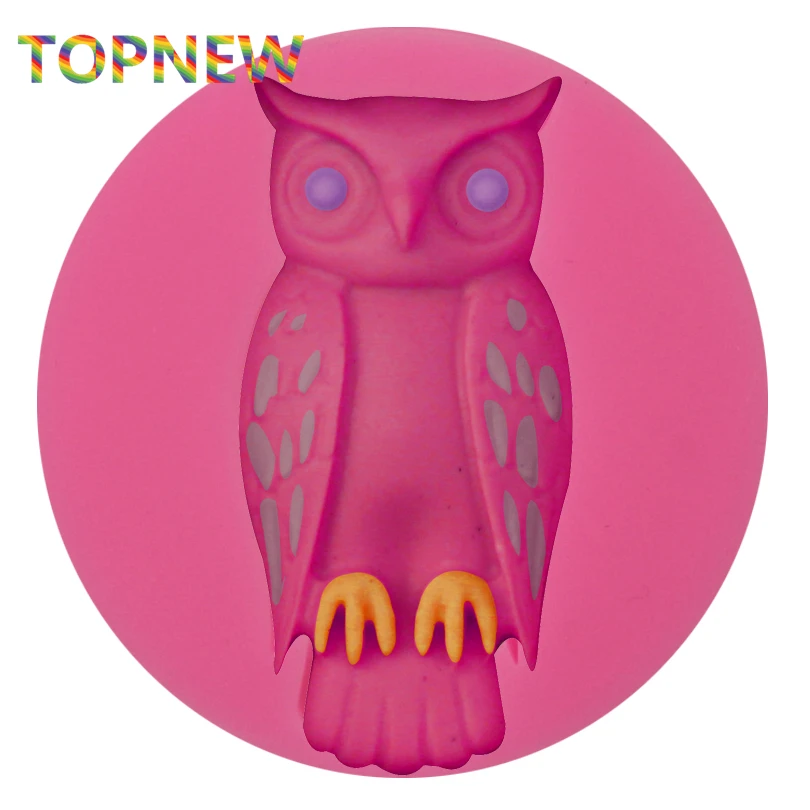 Гибкая силиконовая 3D форма в виде совы для украшения тортов помадки из