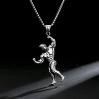 new men necklace creative macho style stainless steel craftsmanship fighting muscle boy jewelry miasol free shipping accessories