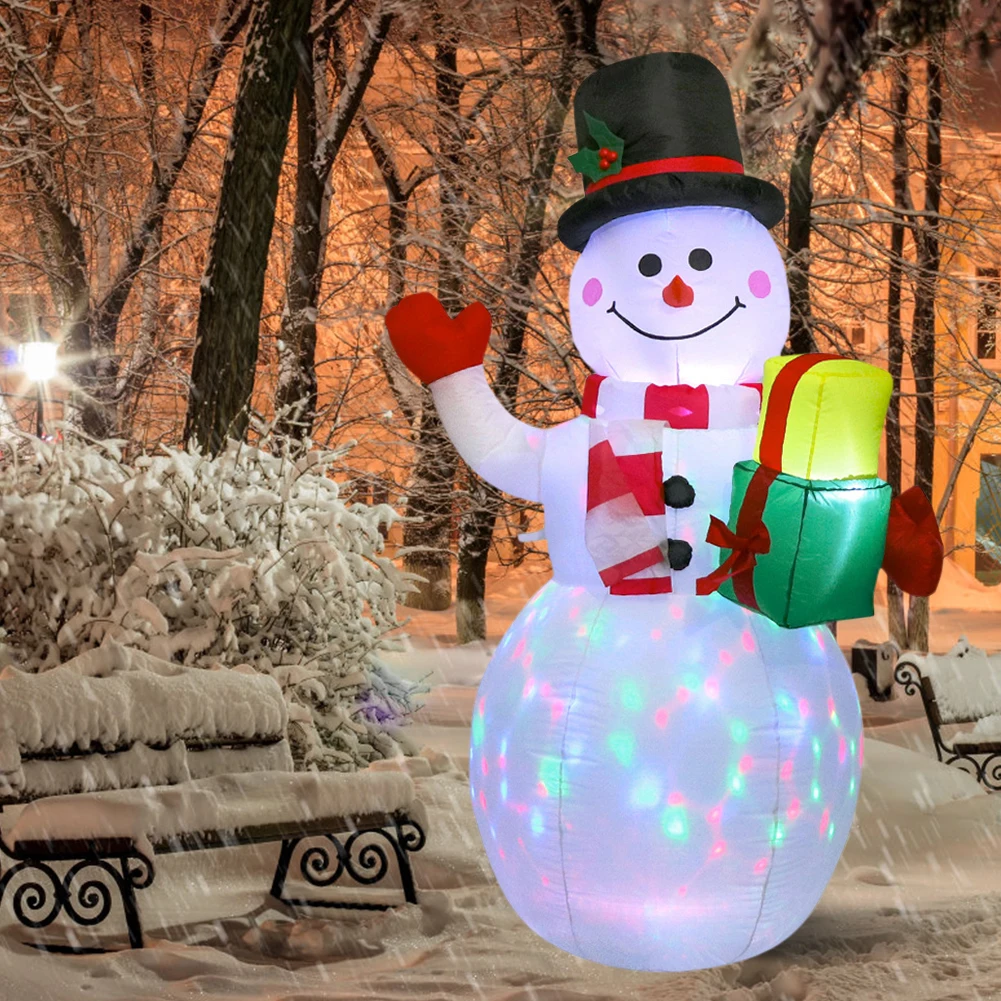 

Надувной снеговик со светодиодной подсветкой и воздушным насосом, 150 см