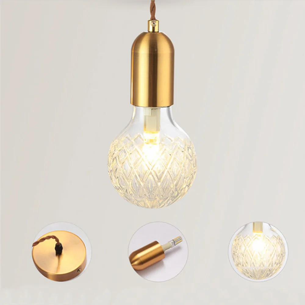 

Современный стеклянный подвесной светильник абажур G9 5 Вт держатель лампы для 110 в 240 В лампа Эдисона подвесной светильник для домашнего дек...