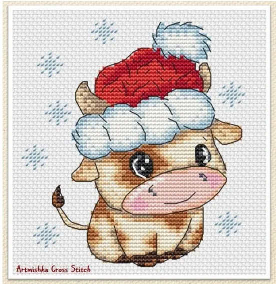 Набор для вышивки крестиком Корова текстильный комплект 14 карат сделай сам