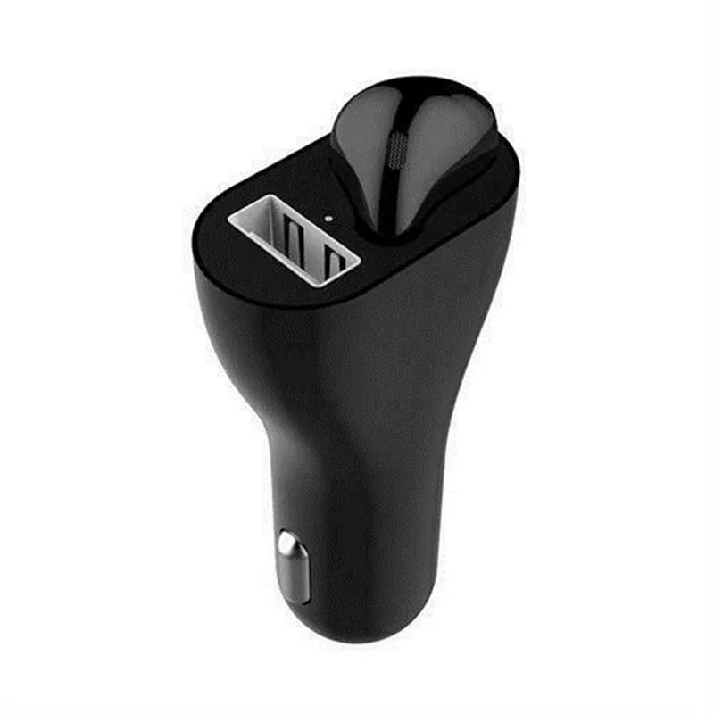 Black right Новинка, портативное автомобильное зарядное устройство, одна гарнитура, USB, Беспроводная зарядка, автоматическое подключение, Bluetooth 5,0, гарнитура, прикуриватель - Цвет: Black right