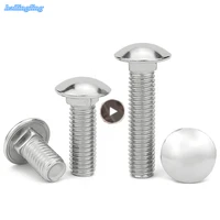 304 stainless steel cap head screw bolt with square neck dome head screws fastener for storage rack m4 m5 m6 m8 m10 m12