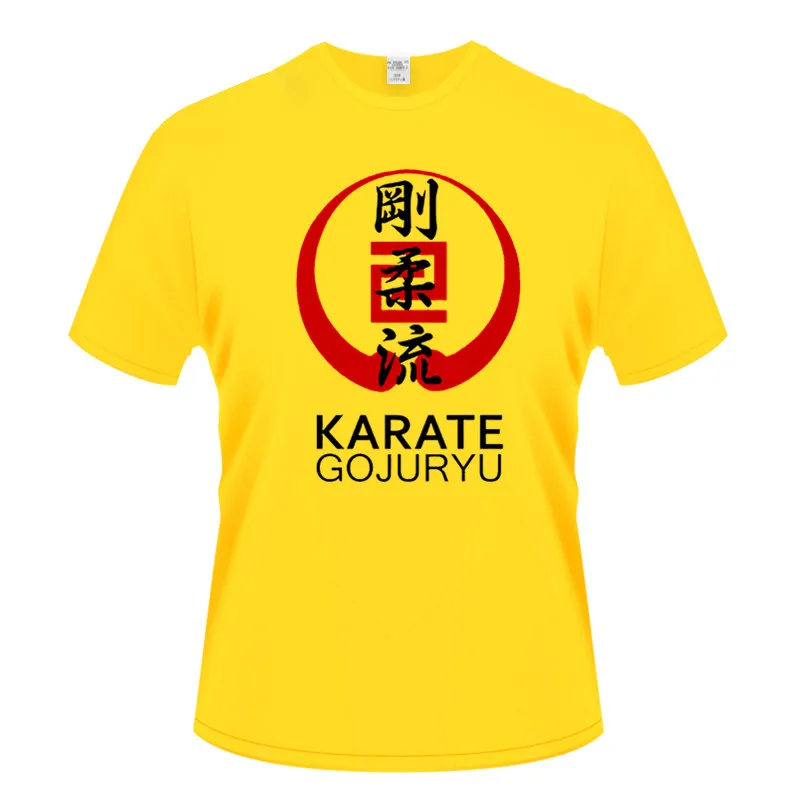 Летняя футболка мужская японская каратэ goju-ryu новая модная из хлопка с круглым
