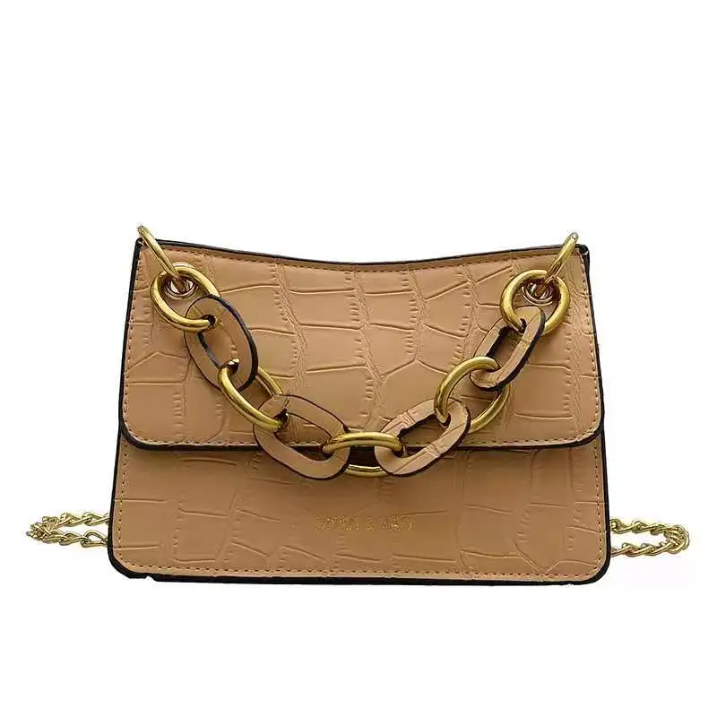 

New 2021 Stone Pattern Retro Crossbody Bags For Women Chain Messenger Shoulder Bag Lady Fashion Quality Handbags Purse Bolsos
