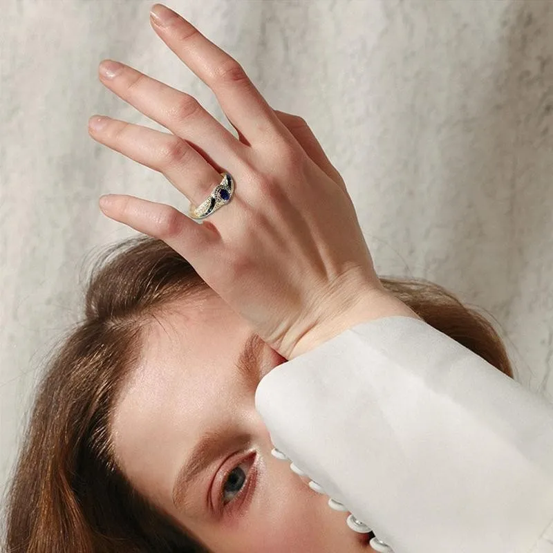 5 # разъемная застежка молния 11 микро набор кольцо с голубым Цирконом 14k золото