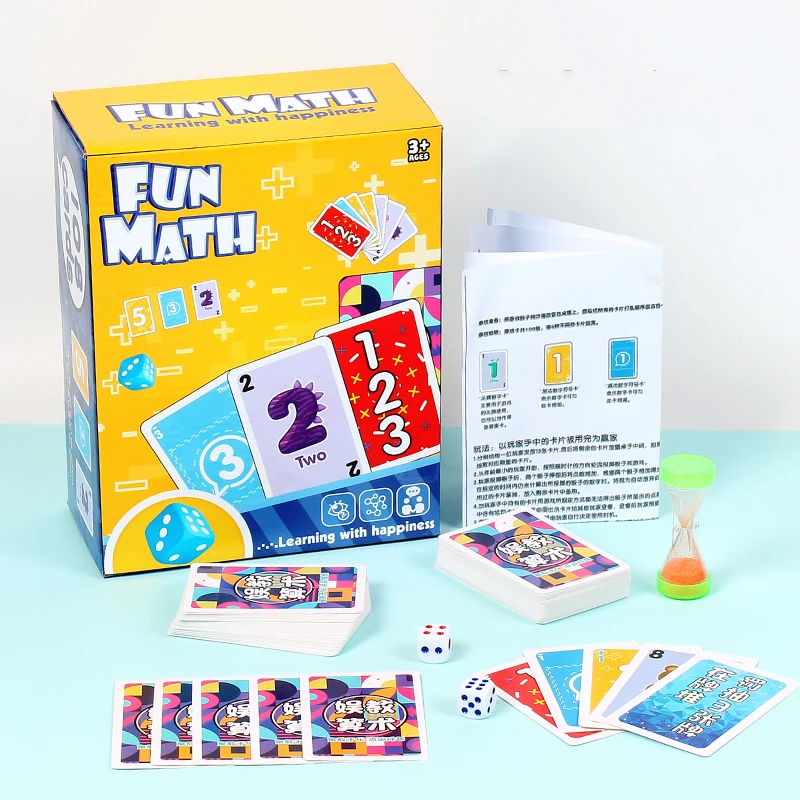 

108pcs Cards Counting Number Game Arithmetic Addition Subtraction Multiplication and Division Educational Math Toys Children