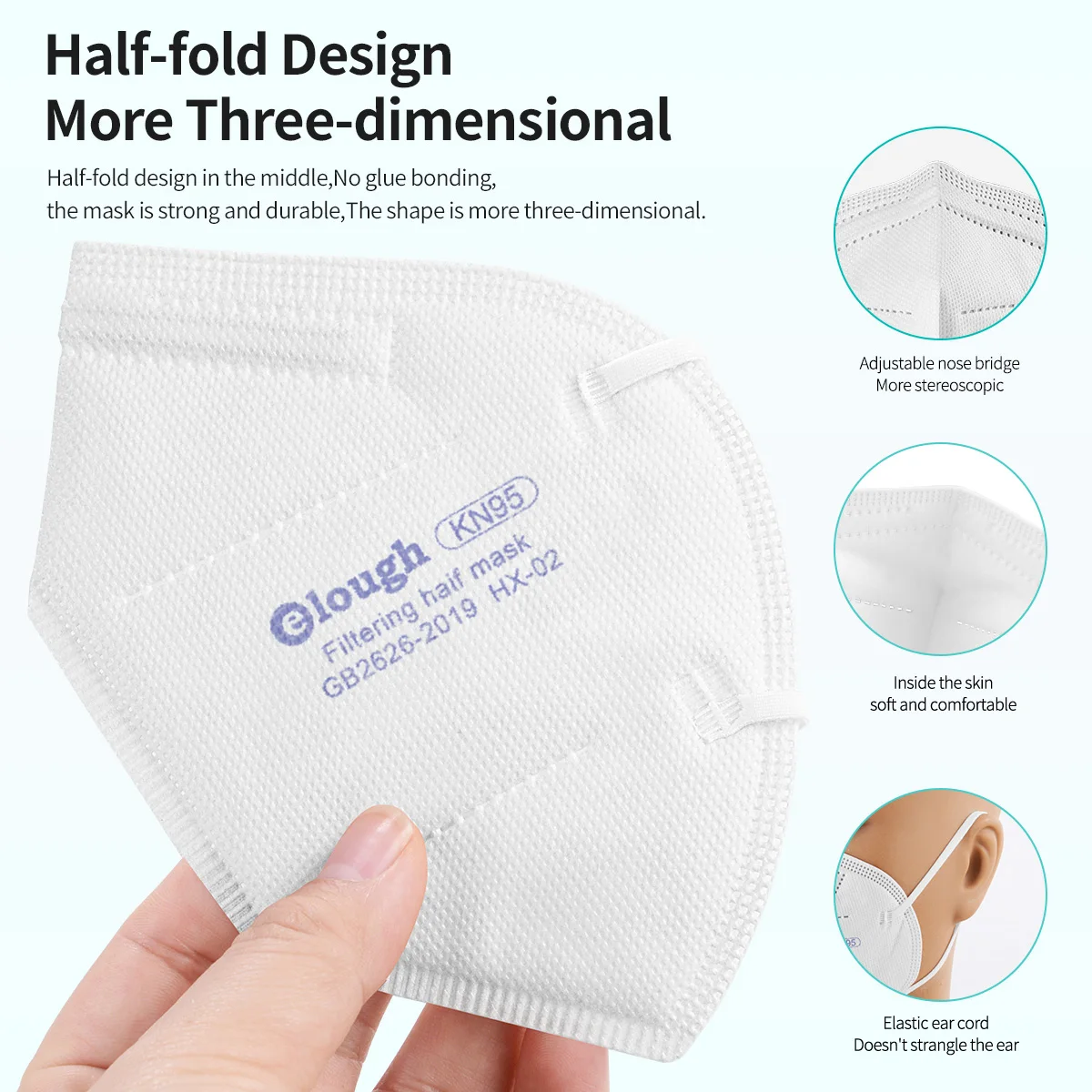 Elough Mascarilla FPP2 Homologada CE FFP2 сертифицированные маски Испания 5 слоев Resauble FFP2Mask маска