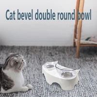 large cat single double round bevel bowl pet dog drinking and food feeder complete tableware for cats with healthy material