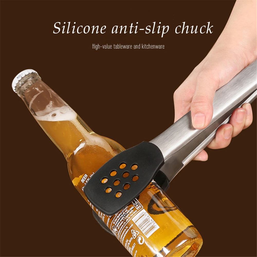 Силиконовые щипцы для барбекю из нержавеющей стали 304 нескользящий зажим салата