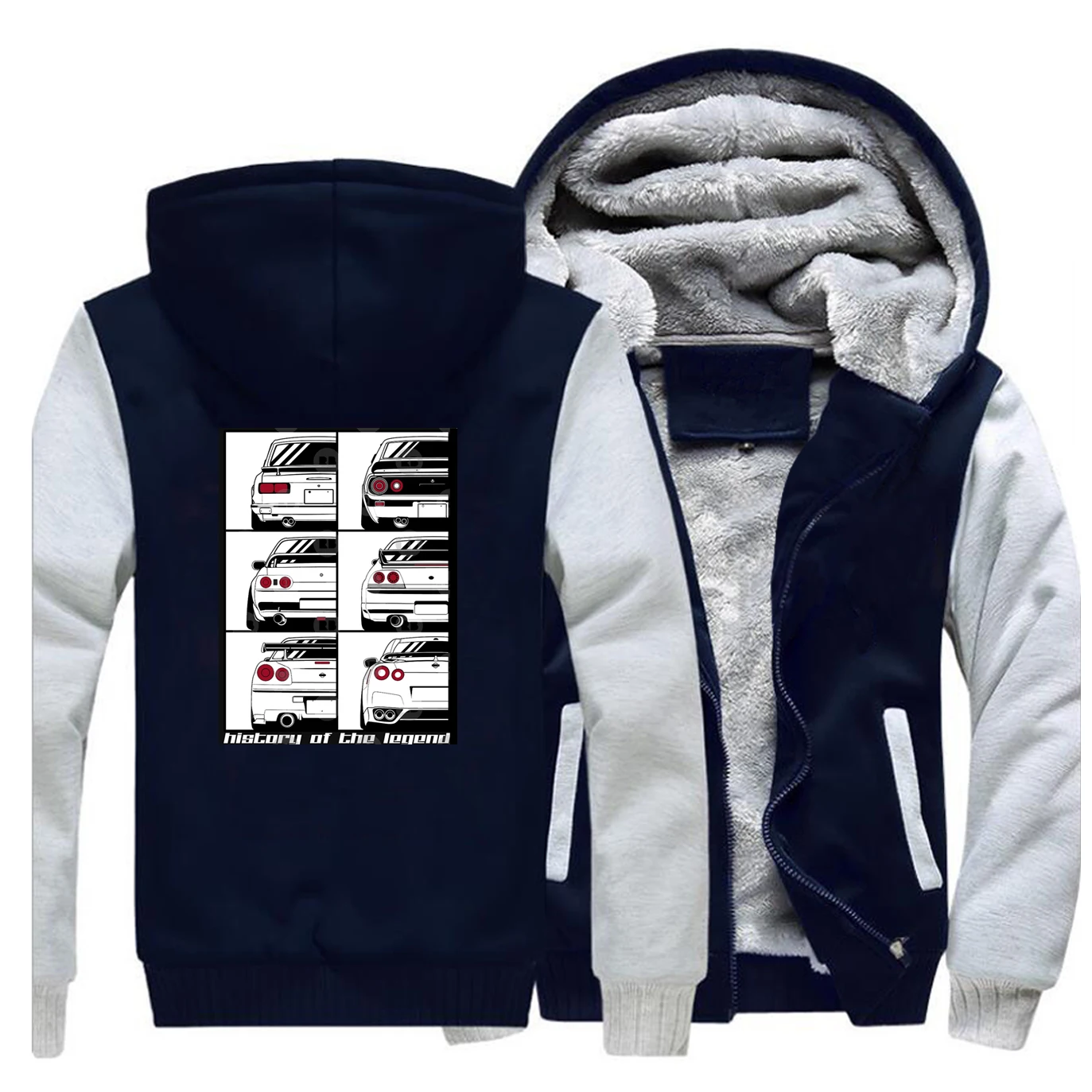 

Novelty Men Skyline Graphic Print Hoodies Winter Thicken Leisure GTR Car Coats Men Hip Hop Streetwear Jacket Male Brand Outwear