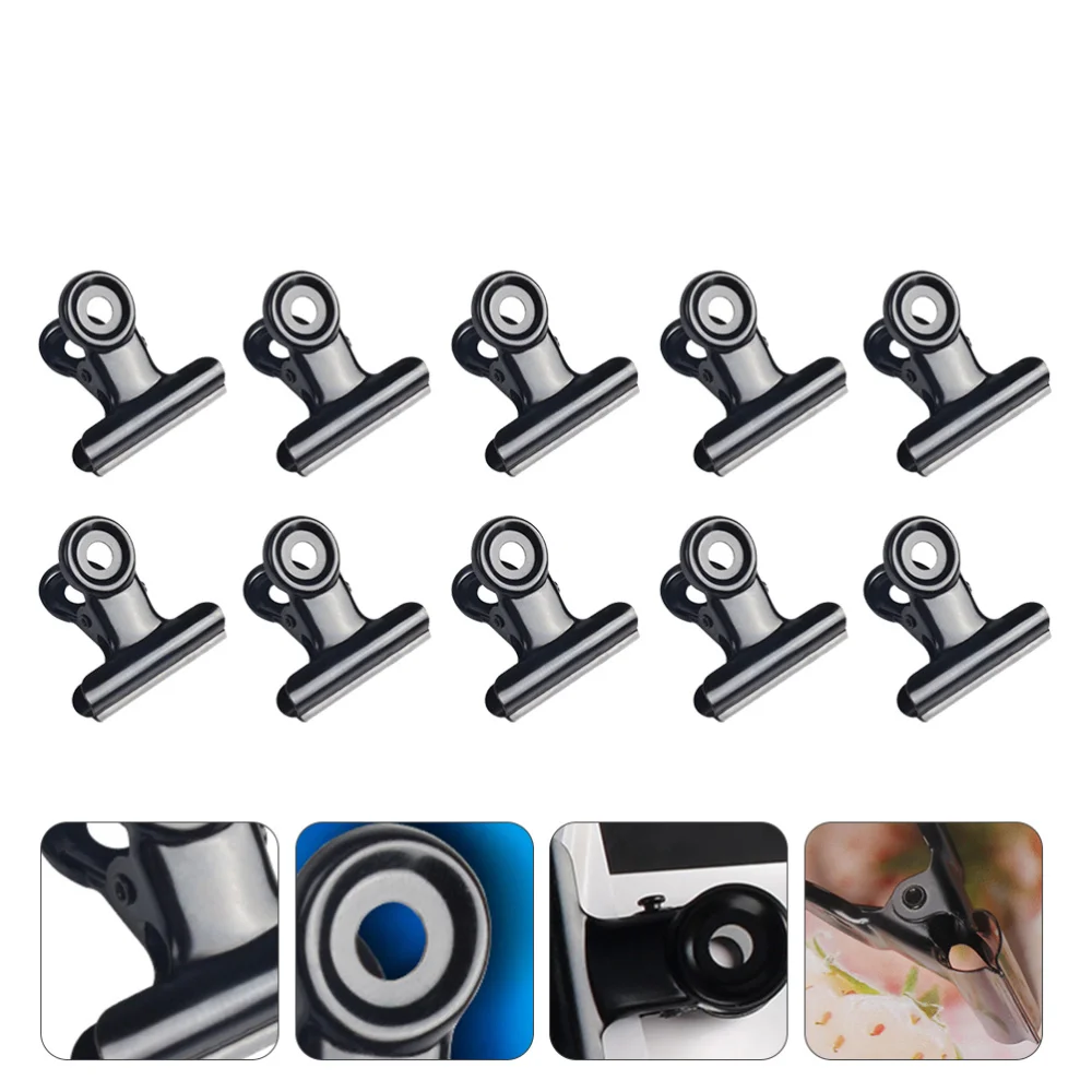

10Pcs Metal Grip Clips Stainless Steel Ticket Clips Stationery Bills Metal Clips
