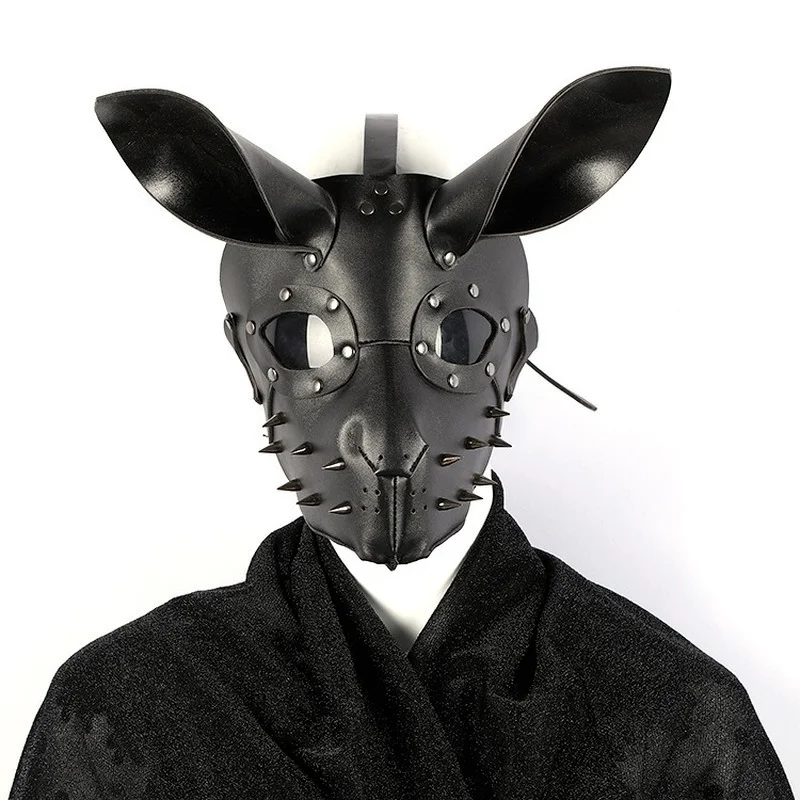 

Adults PU Bunny Girl Mask Halloween Three-dimensional Punk Mask Nightclub Carnival Mask PU Rabbit Cosplay Masks 3D Rabbit Masque