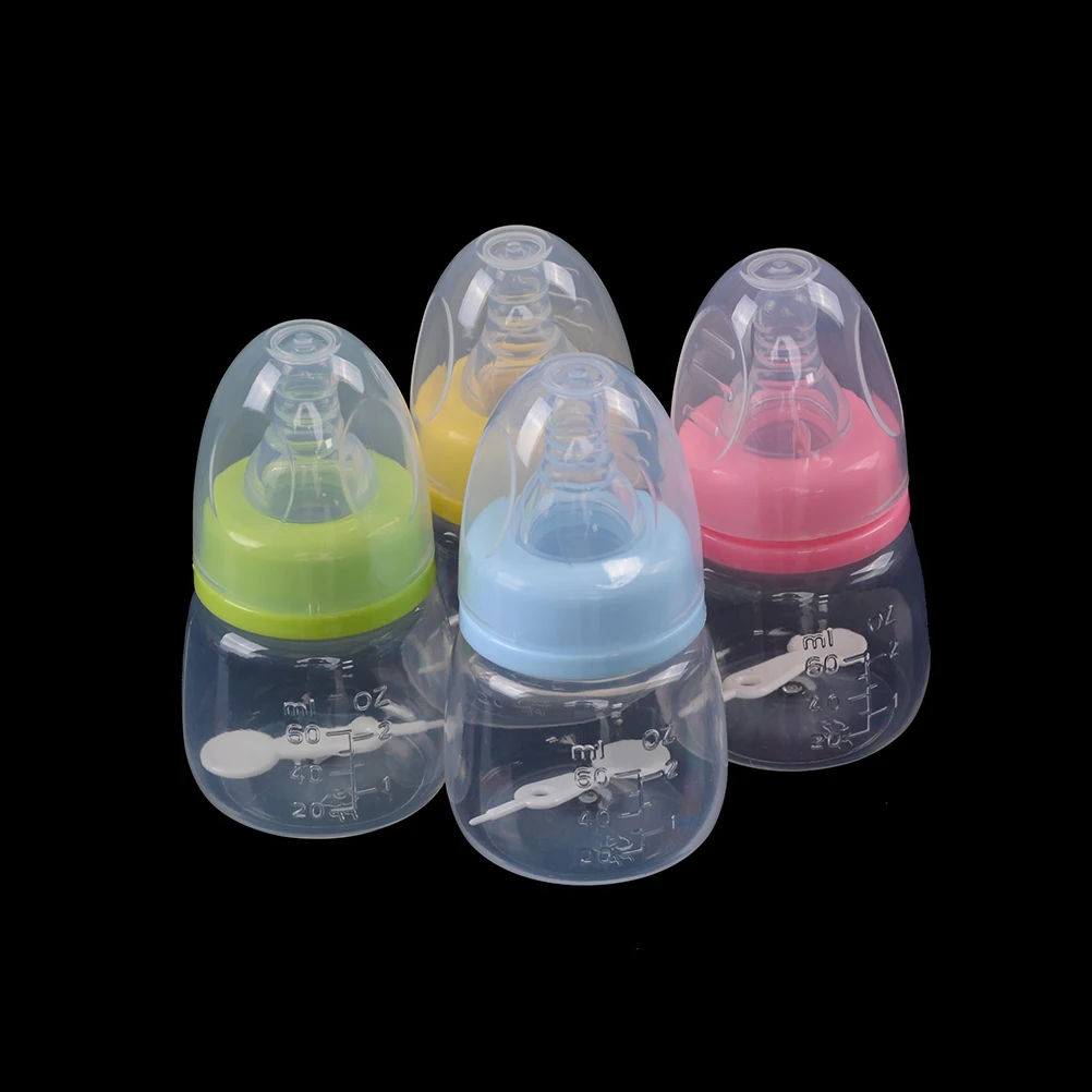 60ML Newborn Baby Infant Nursing Milk Fruit Juice Water Feeding Standard Mouth Silicone Nipple Pacifier Drink Bottle | Мать и ребенок