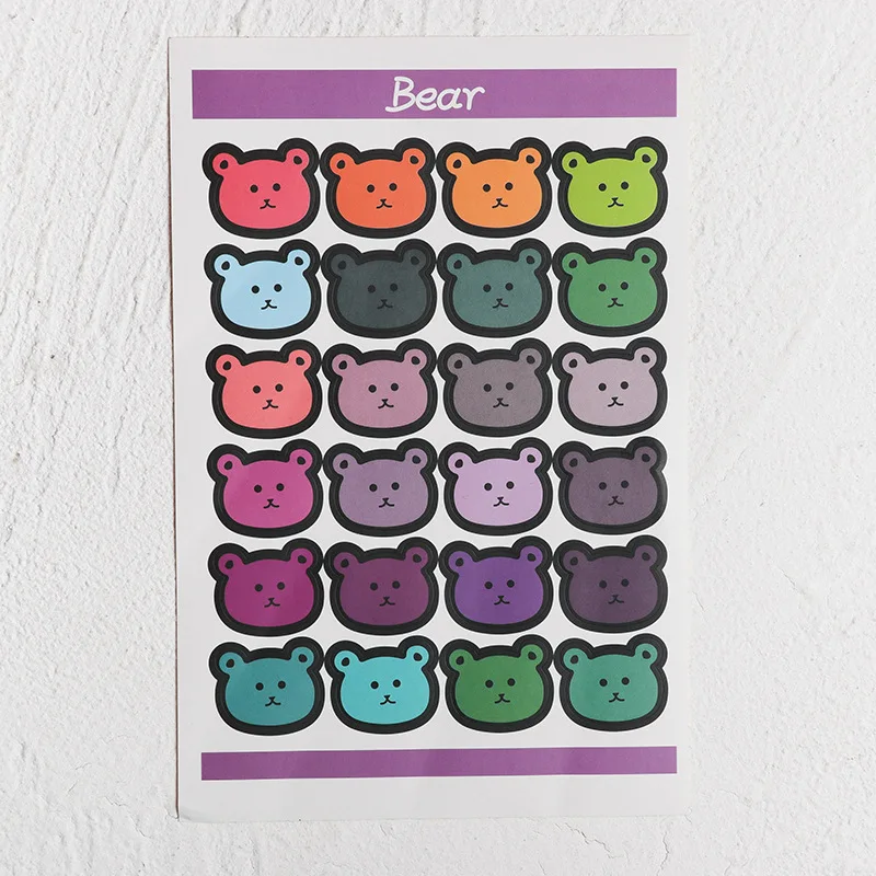 

2pc/5pc Korea Bear Decoration Sticker Cartoon Label Sticker Laptop Bag Cup Notebook Planner Stationary Accessory