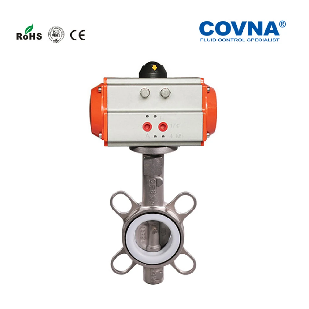 2 5 дюймовый пневматический клапан бабочка из нержавеющей стали 304 двухстороннее