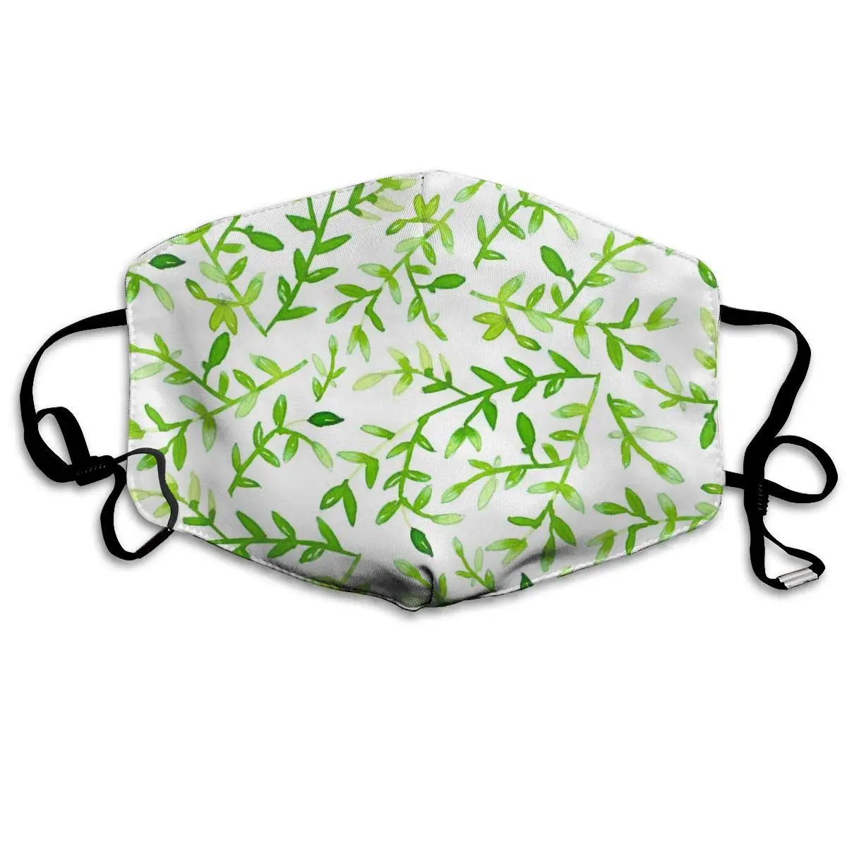 

Leaves Pattern Washable Reusable Mask, Cotton Anti Dust Half Face Mouth Mask For Kids Teens Men Women With Adjustable Ear