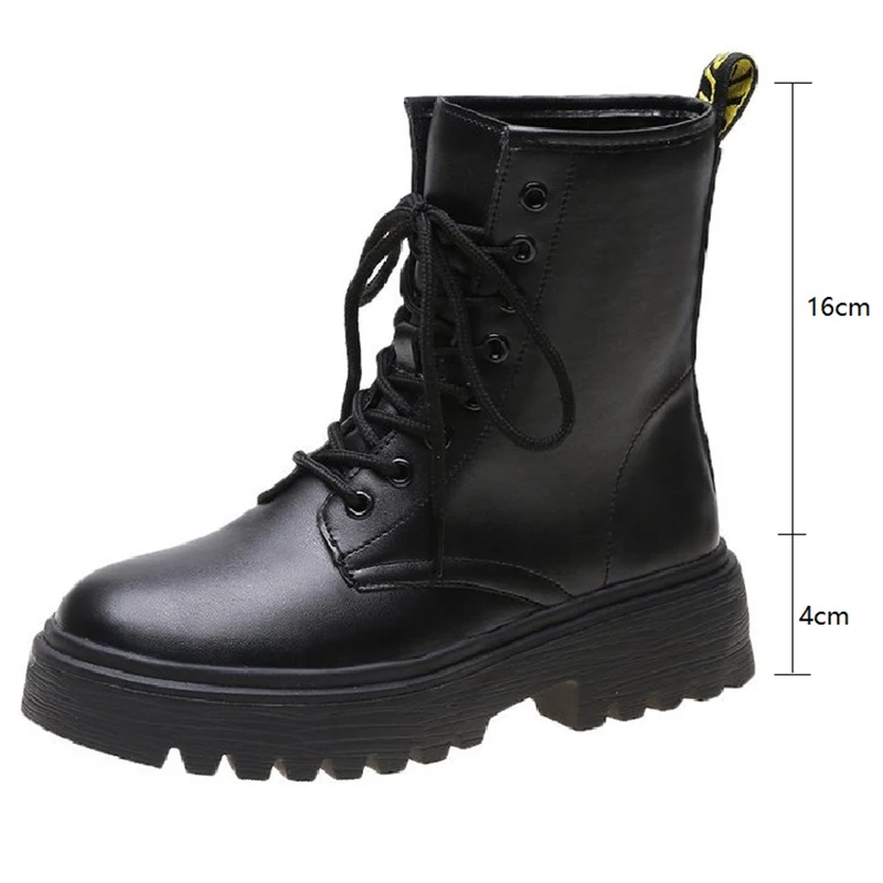 Женские ботильоны Черные Ботинки martin на толстой платформе женские ботинки из