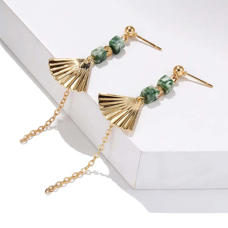 Женские Геометрические серьги капельки квадратные из смолы с зубчатой