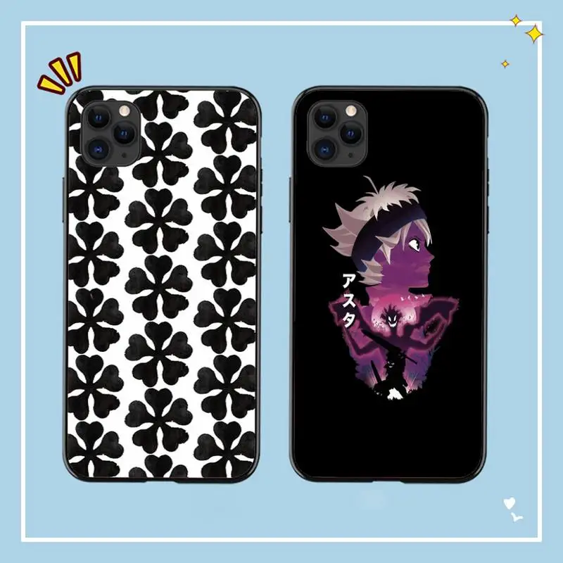 

YNDFCNB Black Clover Anime Phone Case for iPhone 11 12 13 mini pro XS MAX 8 7 6 6S Plus X 5S SE 2020 XR cover