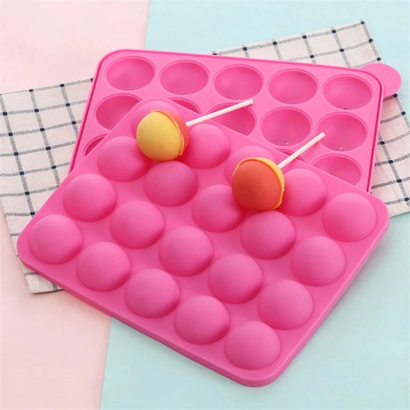 

20 Cavity Silicone Lollipop Cake Mold DIY Round Holes Chocolate Cookie Candy Mould Baking Decorating Tools Dessert Maker Tray