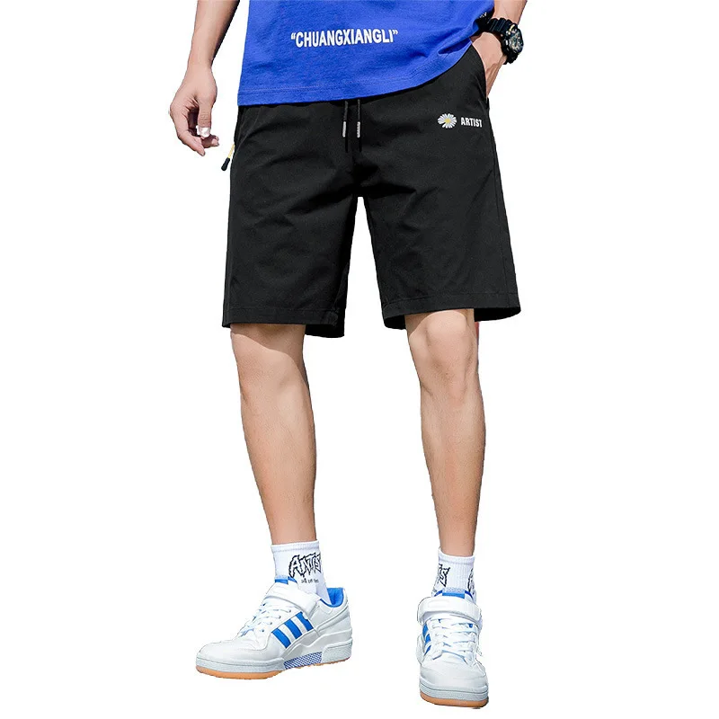 

New Summer Thin Track Pants Men's Loose Trendy Simple Casual Shorts Cropped Pants