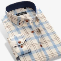 mens 100 cotton long sleeve contrast plaid checkered shirt pocket less design casual standard fit button down gingham shirts