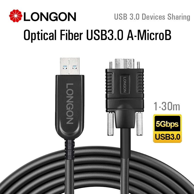LONGON AOC USB3.0 TypeA к Micro B волоконно-оптический Удлинительный кабель 5 Гбит/с м 15 10 для