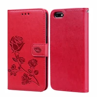 rose flower leather case for huawei y5 2018 flip cover coque funda pu leather wallet cover for huawei y5 2018 capas