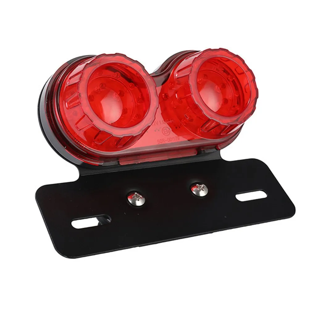1pc Motorcycle LED Dual Twin Brake Tail Turn Signal License Plate Integrated Light Indicator For ATVs Dirt Bike Custom Chopper |