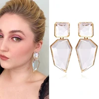 wholesale color clear and pure resin drop earrings crystal hanging elegant irregular dangle earrings fine jewelry for women