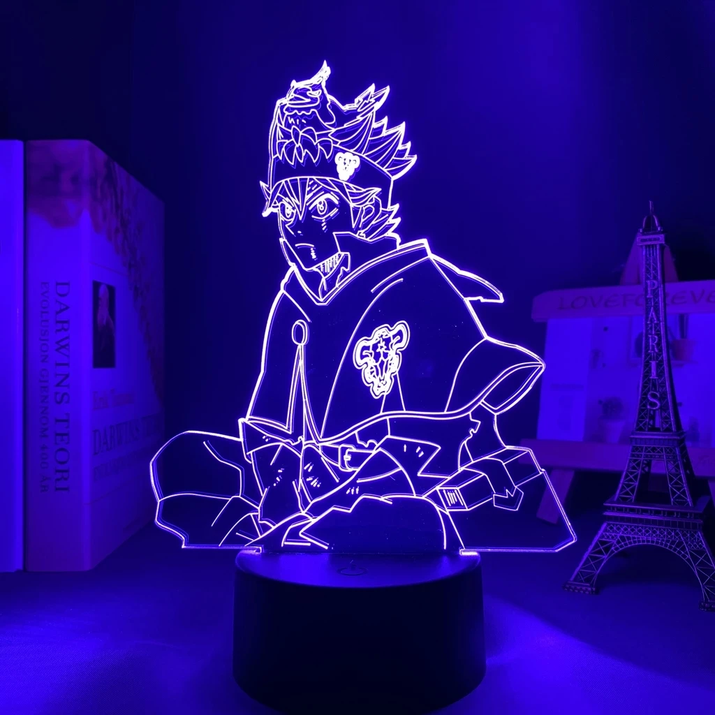 

Anime Black Clover Asta for Bedroom Decor Nightlight Birthday Gift Room Table Lamp Acrylic Led Night Light Manga 3D Lamp