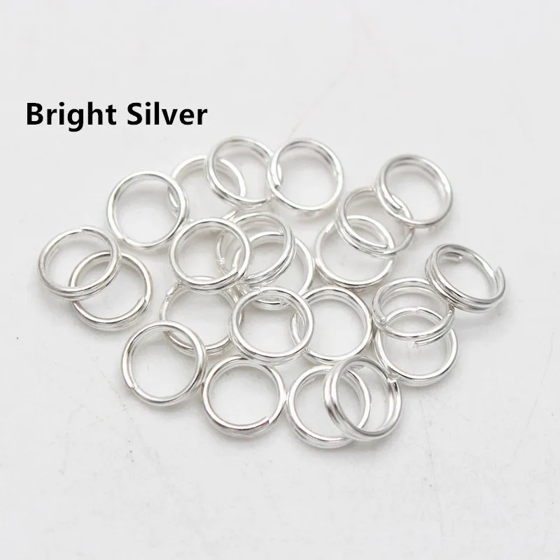200pcs/lot 4 5 6 8 10mm Double Loops Jump Rings Silver Gold Color Split Rings Connectors For Jewelry Making DIY HK094