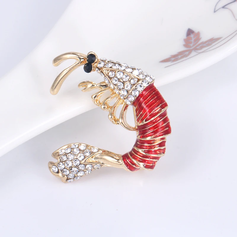 Baiduqiandu Бренд Новое поступление золотой цвет эмалированный Лобстер Bijoux Ювелирные изделия животных Броши для женщин