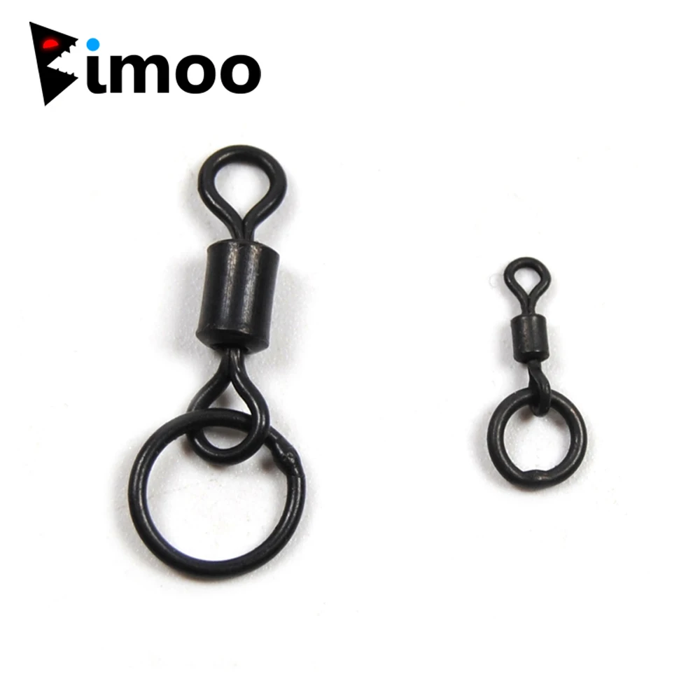 Bimoo 50 шт Матовый Черный Карп Рыболовная оснастка с кольцом соединитель