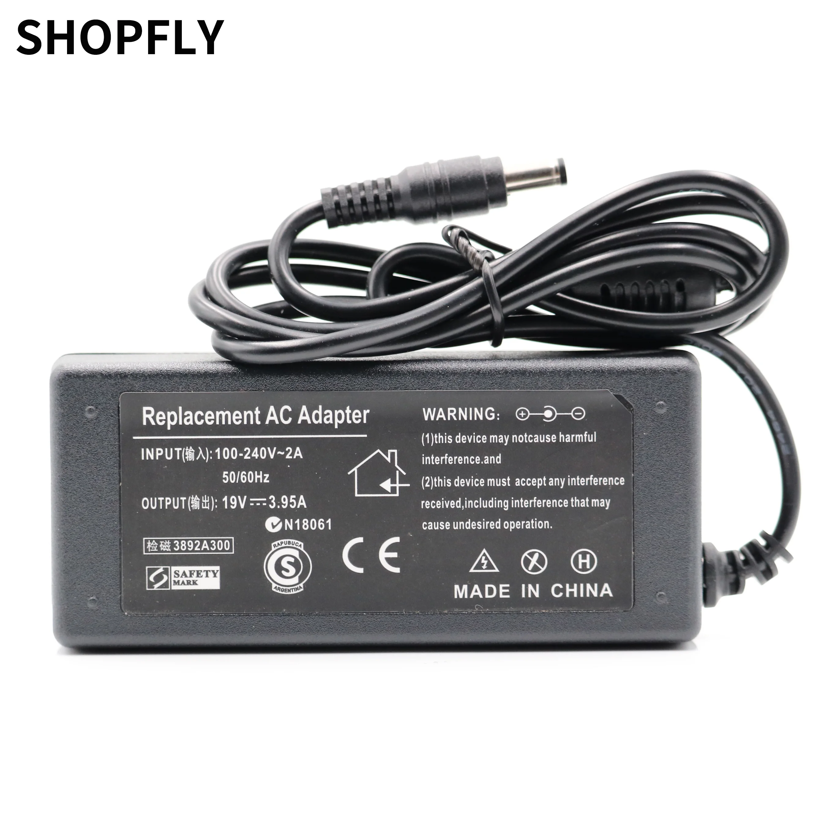 

19V 3.95A 75W AC Adapter Power Supply For Toshiba Satellite L700 L600 M801 PA-1750-09 FA105 U305 P205 Laptop Notebook