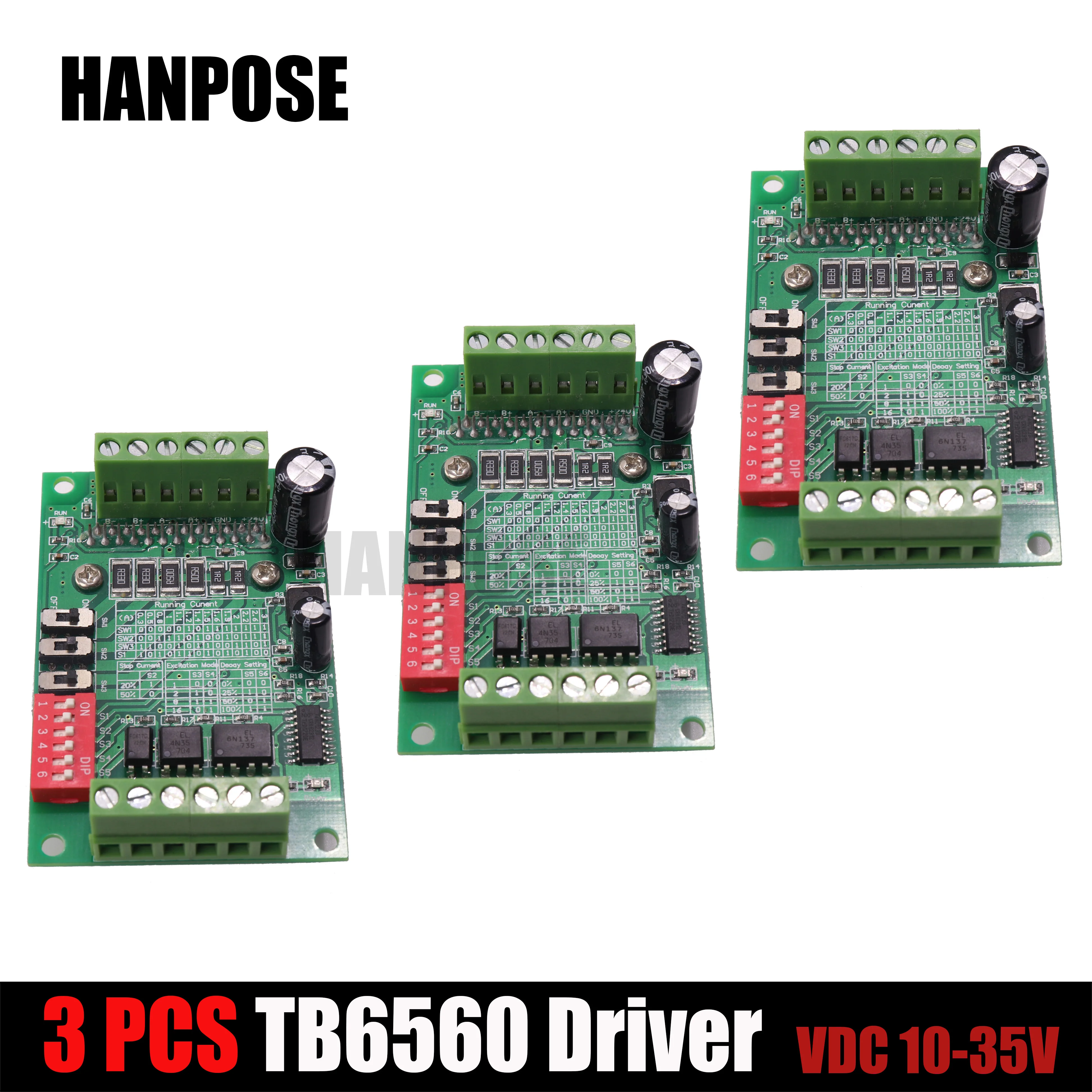 Для ЧПУ 3 шт. Драйвер шагового двигателя TB6560 35VDC 32 сегментов обновленная версия