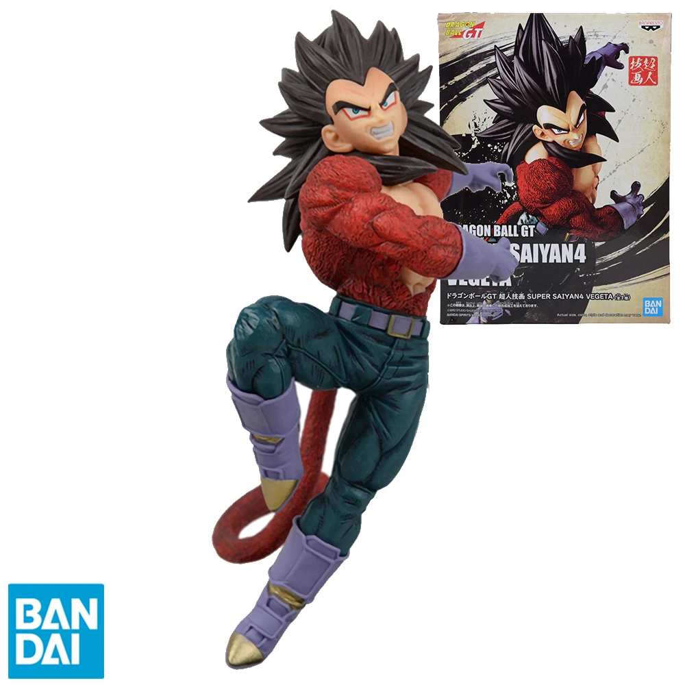 

Оригинальные фигурки Bandai из аниме «Драконий жемчуг» GT Super Saiyan 4 Vegeta IV, коллекционные модели, игрушки, подарки для детей