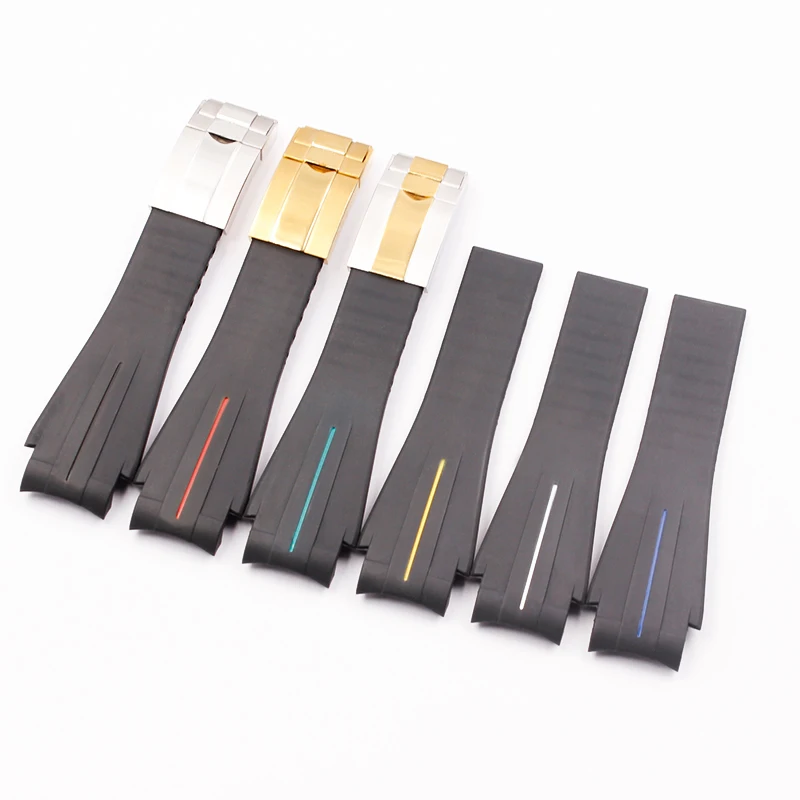 Waterproof rubber watch with male Applicable for Rolex bracelet Sea-type 4000 gradient ghost king silicone Strap 20mm 21mm |