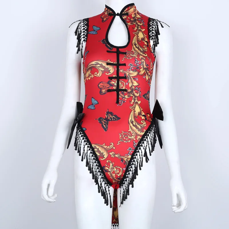 Новый модный костюм для дискотеки певицы танцовщицы сексуальный красный