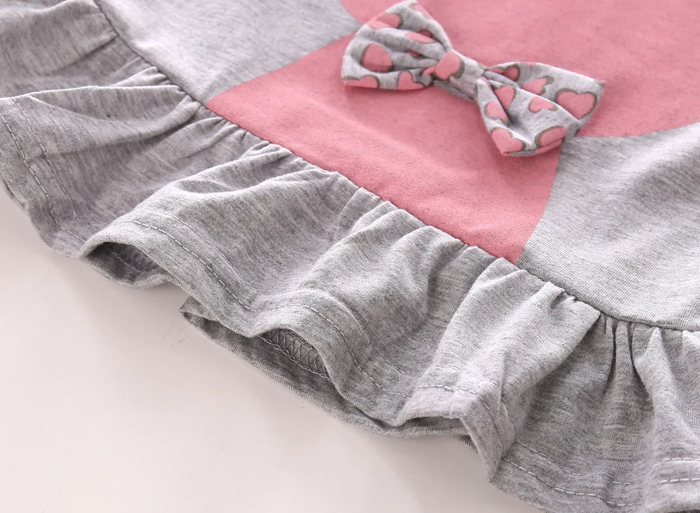 Комплект одежды для маленьких девочек Осенний хлопковый топ с длинным рукавом и