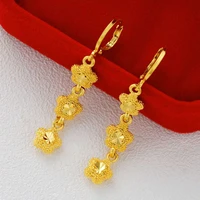 wholesale imitation gold gold heart shape earrings pendant vietnamese sand gold temperament jewelry korean earrings