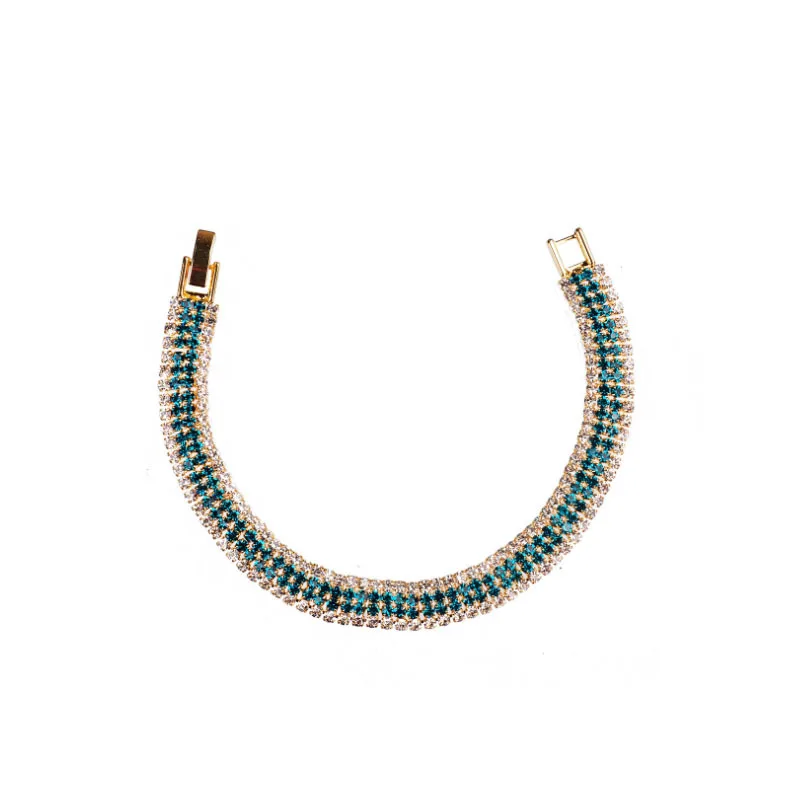 

Fashion Exquisite Luxury Roman Full Diamond Crystal Bracelet Ladies Exquisite Simple Gold Jewelry