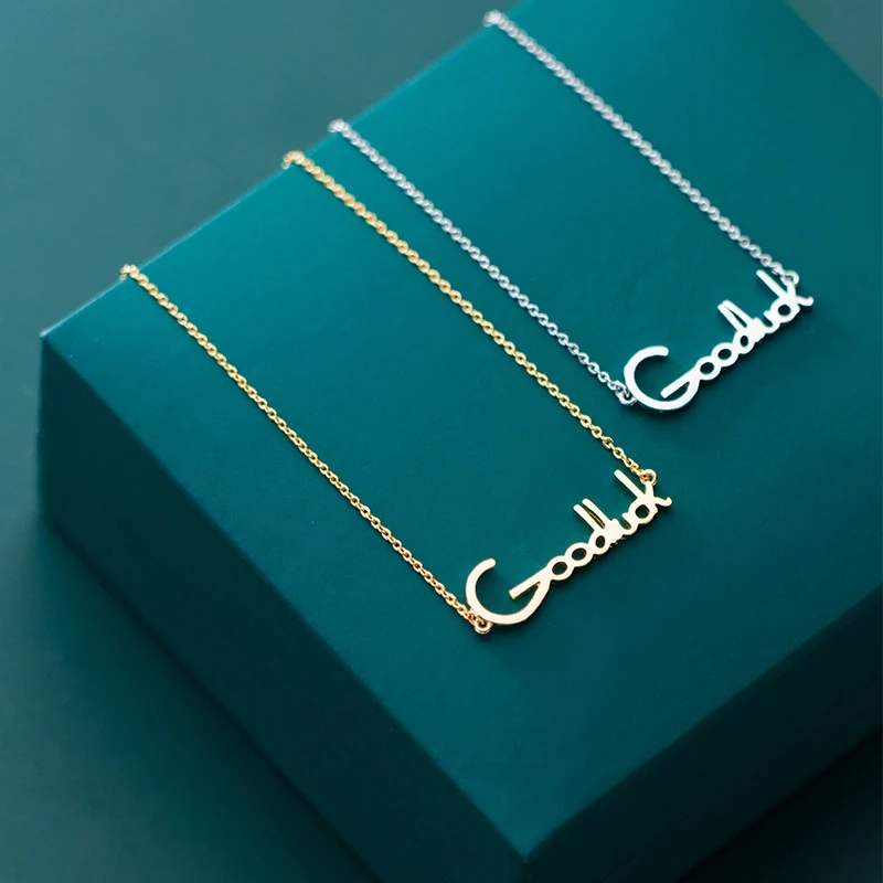 Цепочка Modian из стерлингового серебра 925 пробы с подвеской буквой Goodluck