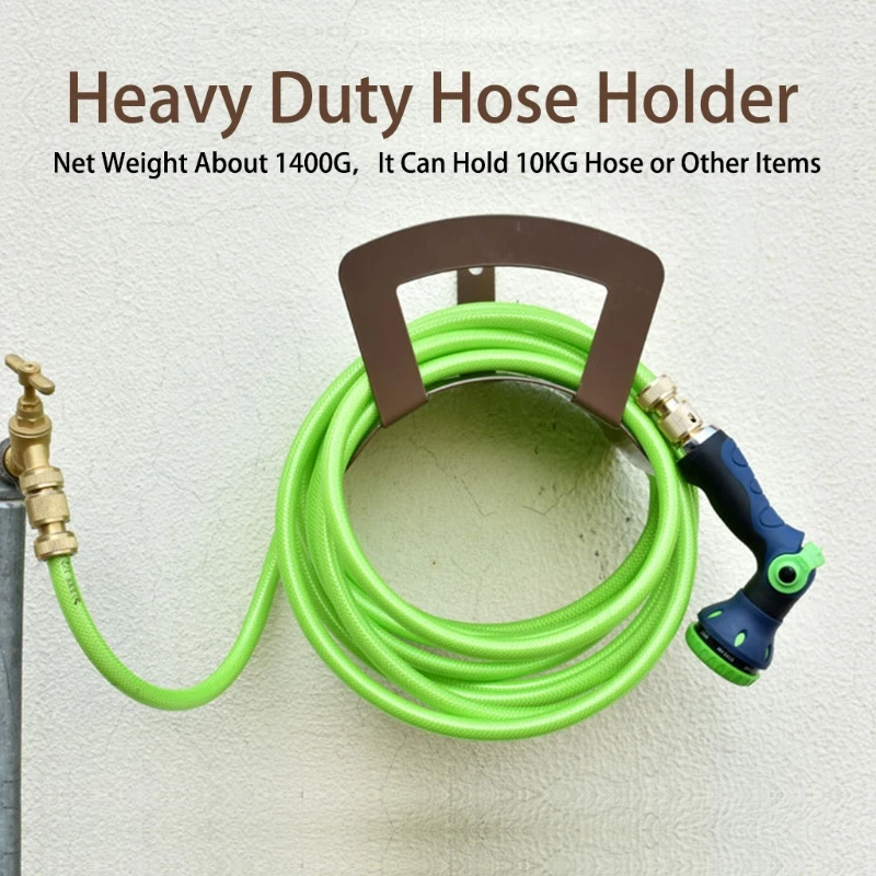 

Garden Hose Holder Metal Wall Mount Hose Hanger Heavy Duty Hose Organizer Waterproof and Anti-Rust Decorative Durable