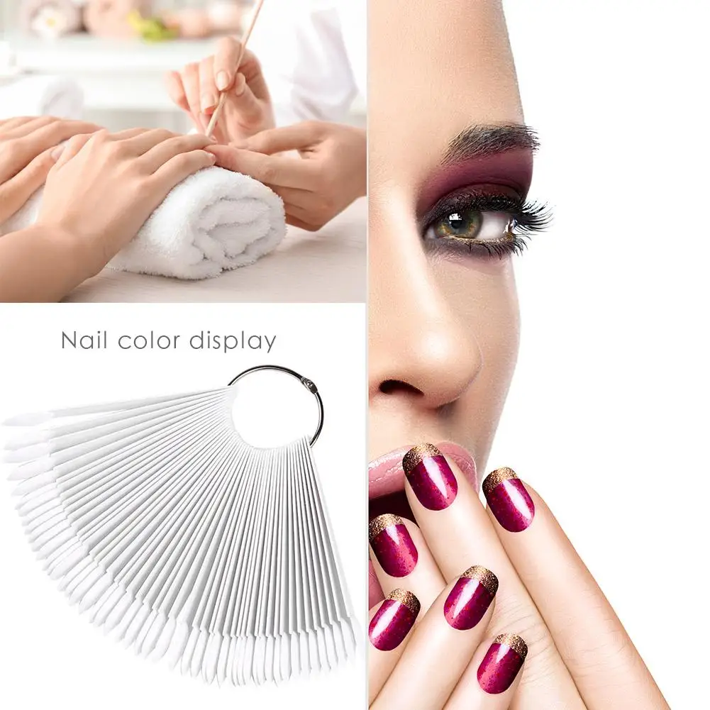 Веер для ногтей с круглой головкой железное кольцо образец лака цветная карта ABS